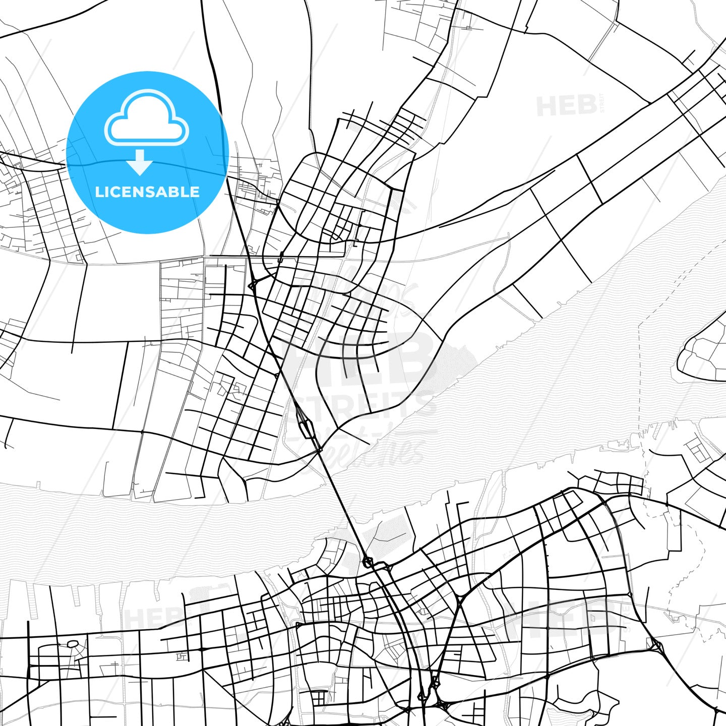 Vector PDF map of Jingjiang, China