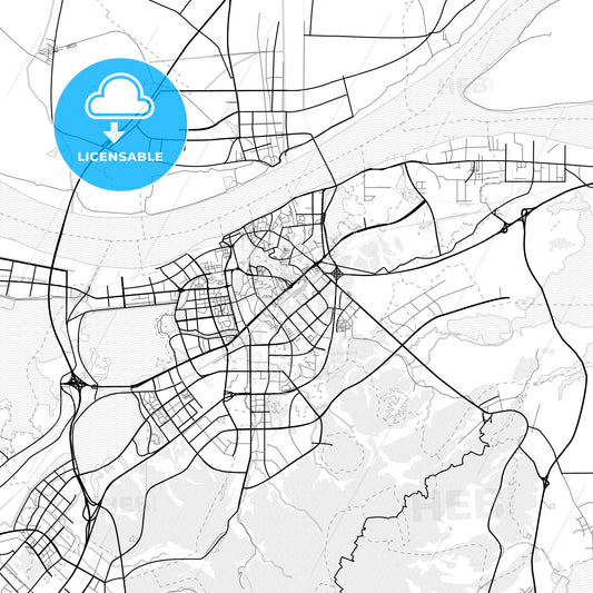 Vector PDF map of Jiujiang, China