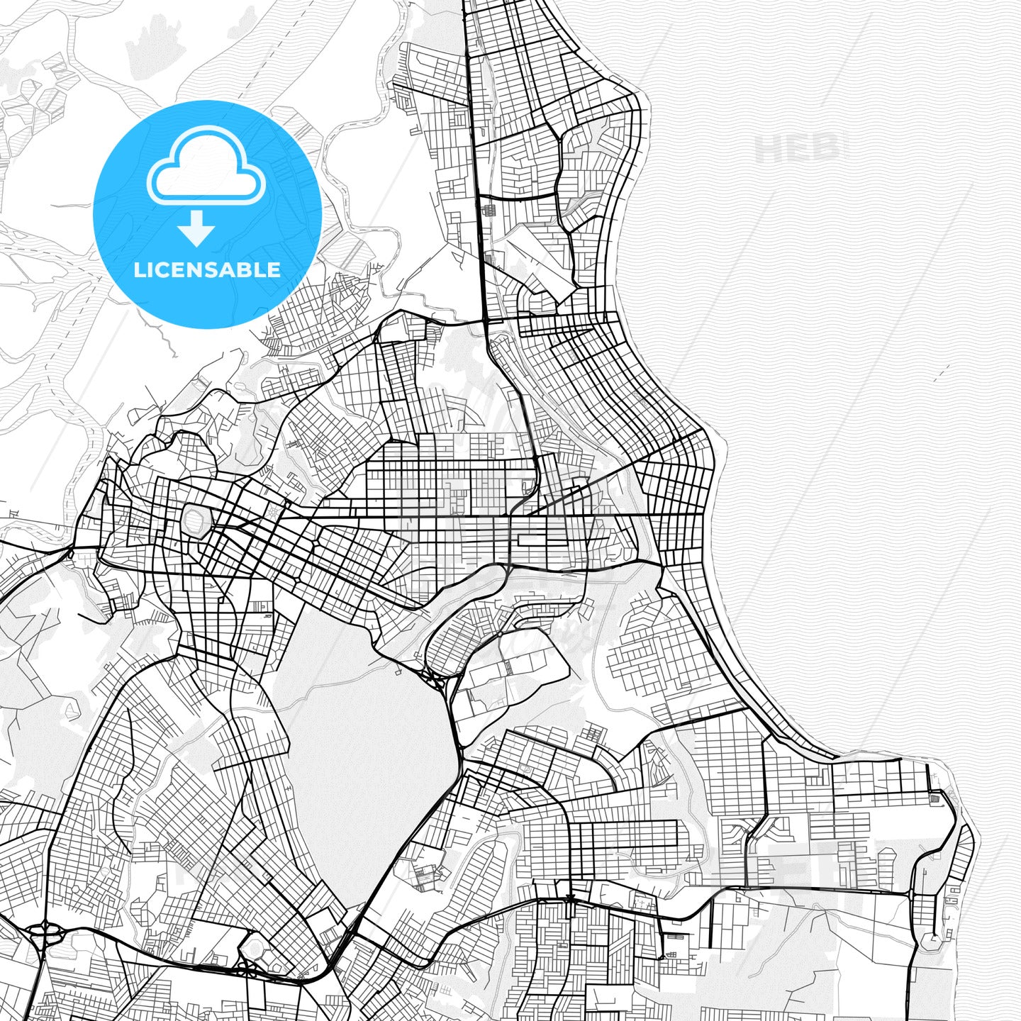 Vector PDF map of Joao Pessoa, Brazil