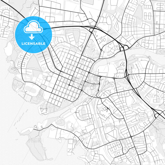 Vector PDF map of Joensuu, Finland