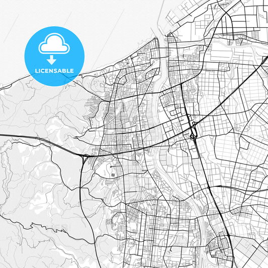 Vector PDF map of Jōetsu, Japan