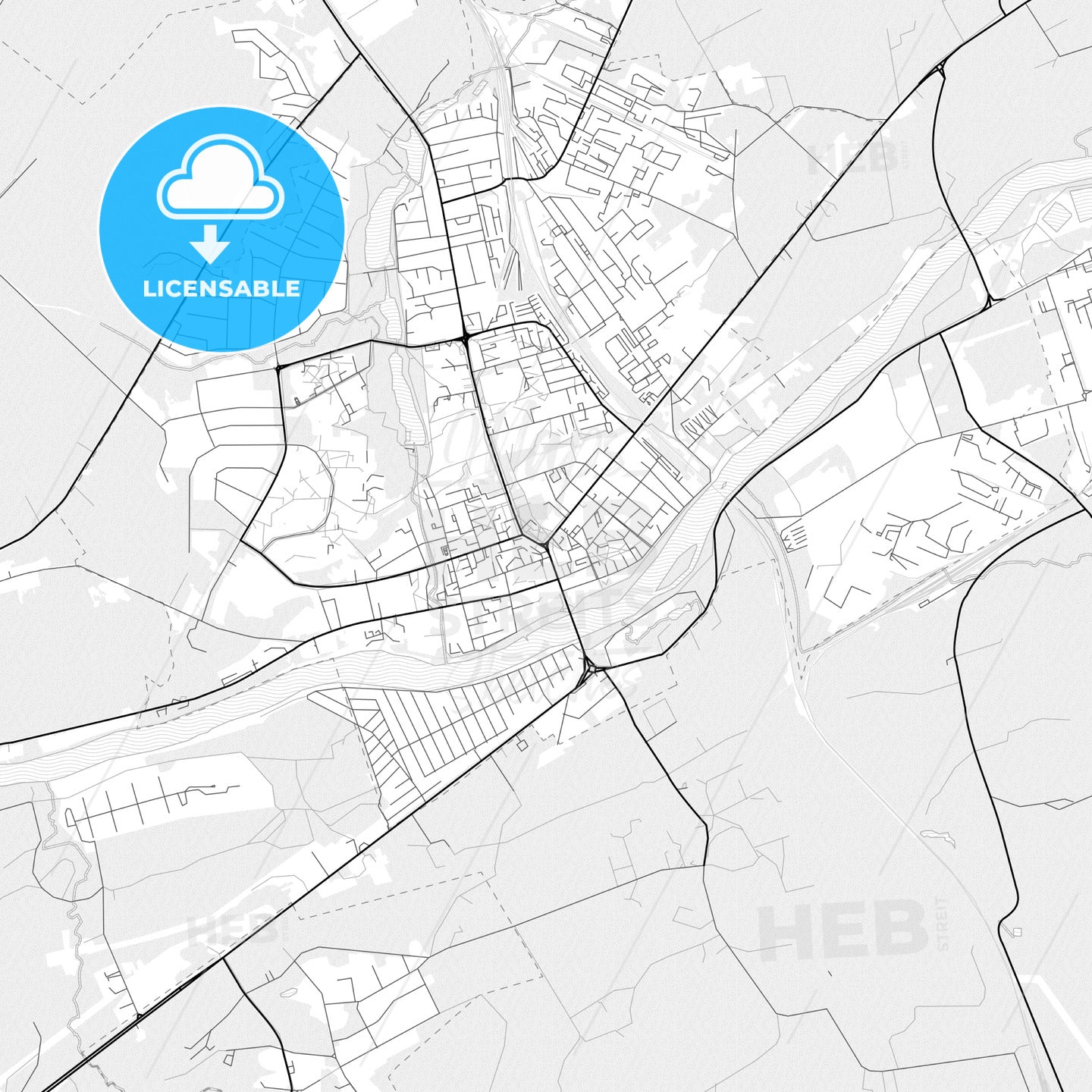 Vector PDF map of Jonava, Lithuania