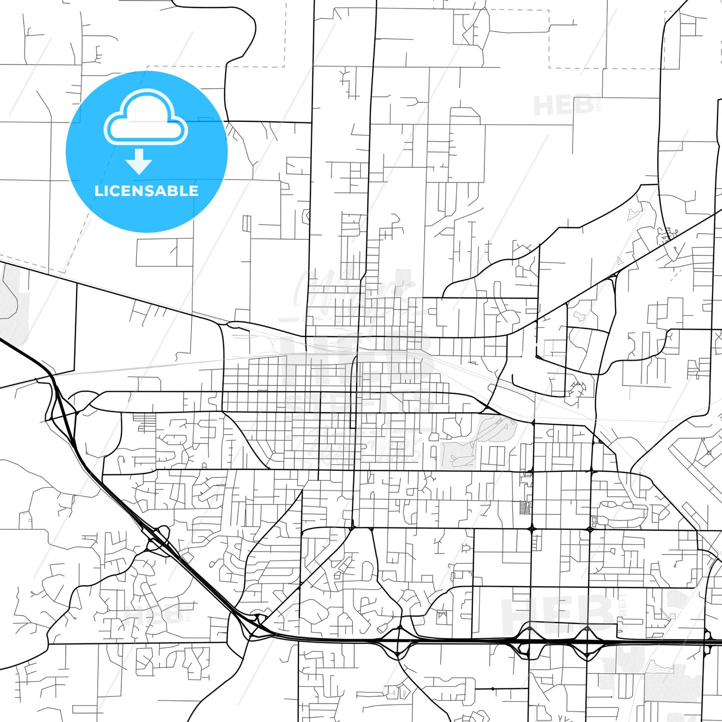 Vector PDF map of Jonesboro, Arkansas, United States