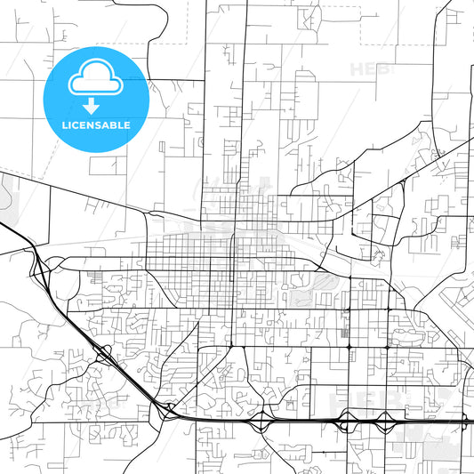 Vector PDF map of Jonesboro, Arkansas, United States