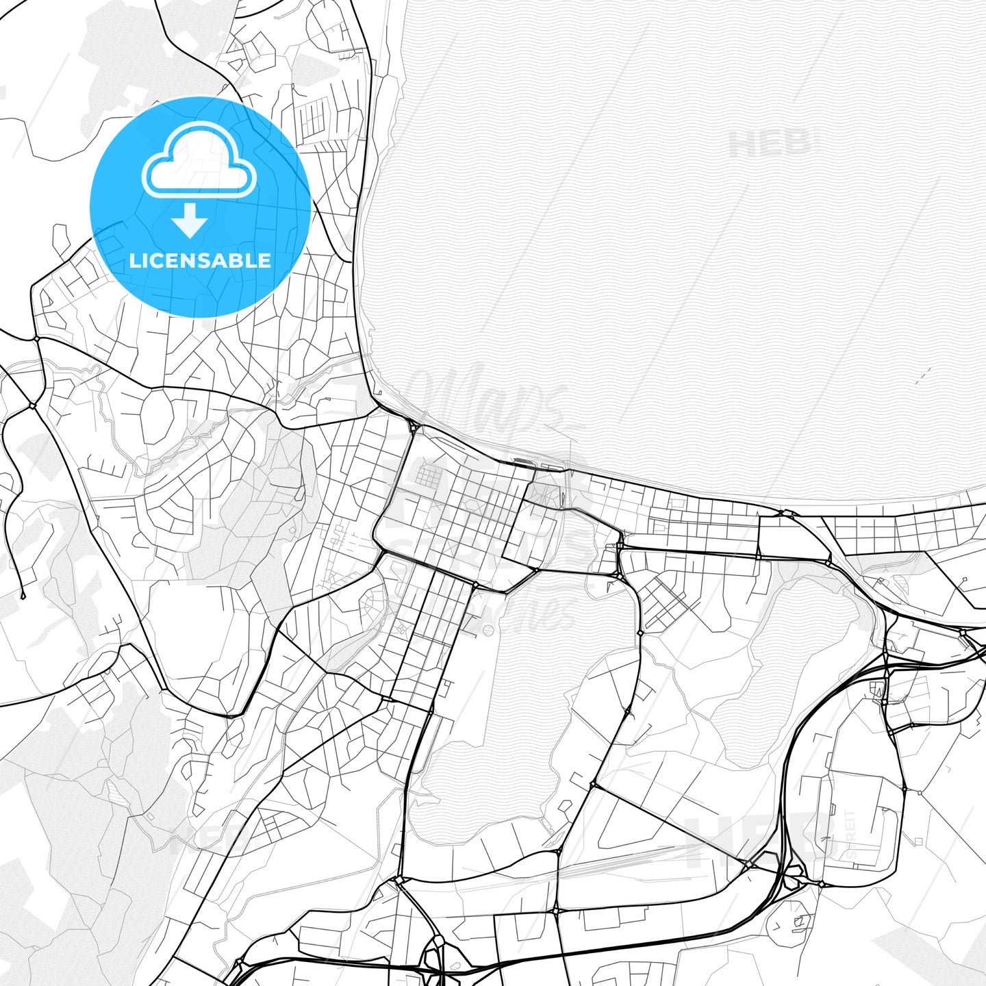 Vector PDF map of Jönköping, Sweden