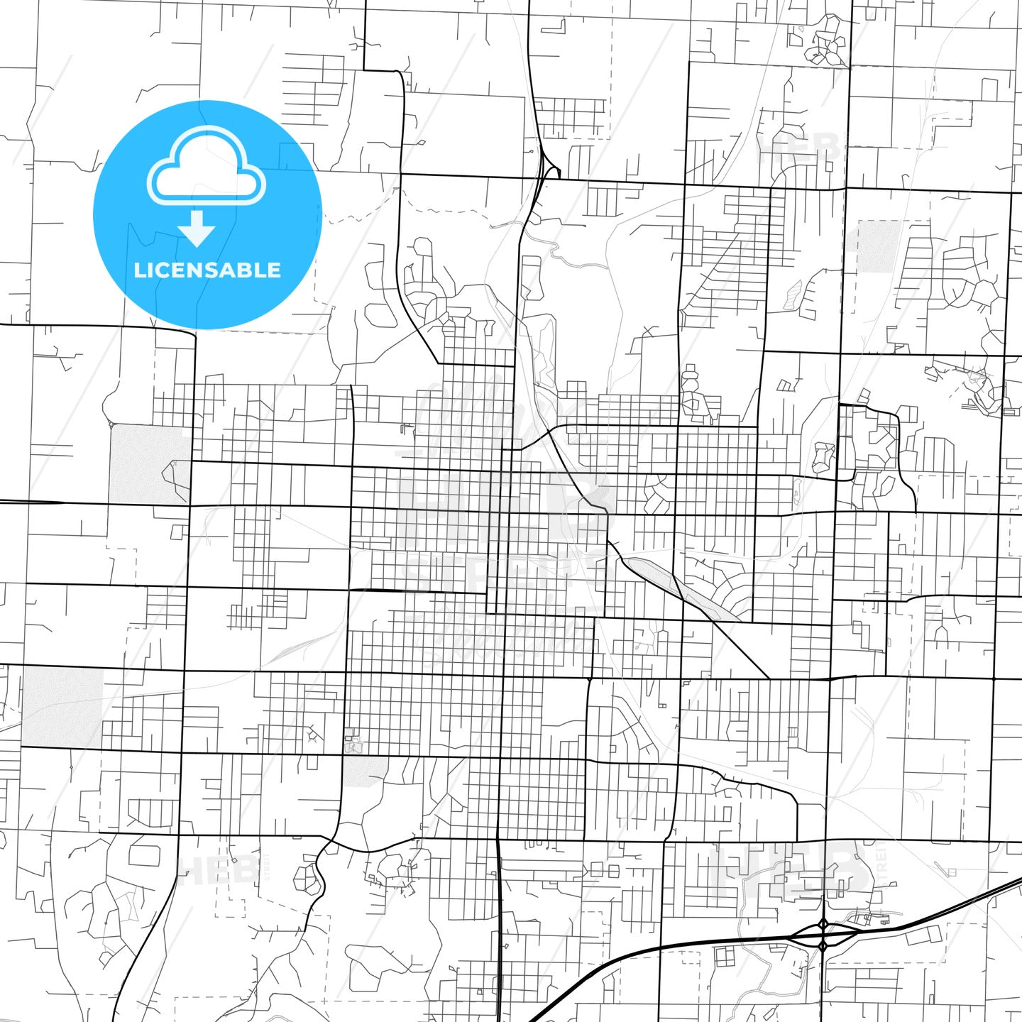 Vector PDF map of Joplin, Missouri, United States