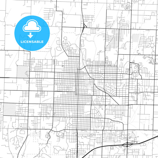 Vector PDF map of Joplin, Missouri, United States