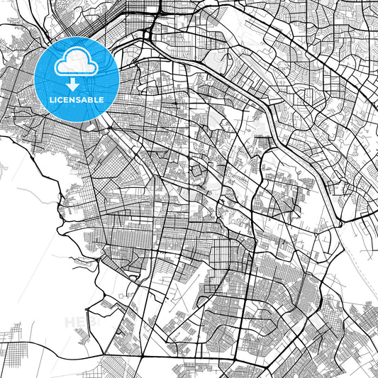 Vector PDF map of Juárez, Mexico