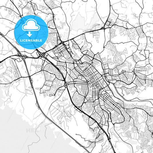 Vector PDF map of Jundiai, Brazil