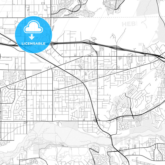 Vector PDF map of Jurupa Valley, California, United States