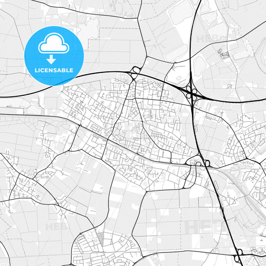 Vector PDF map of Kaarst, Germany