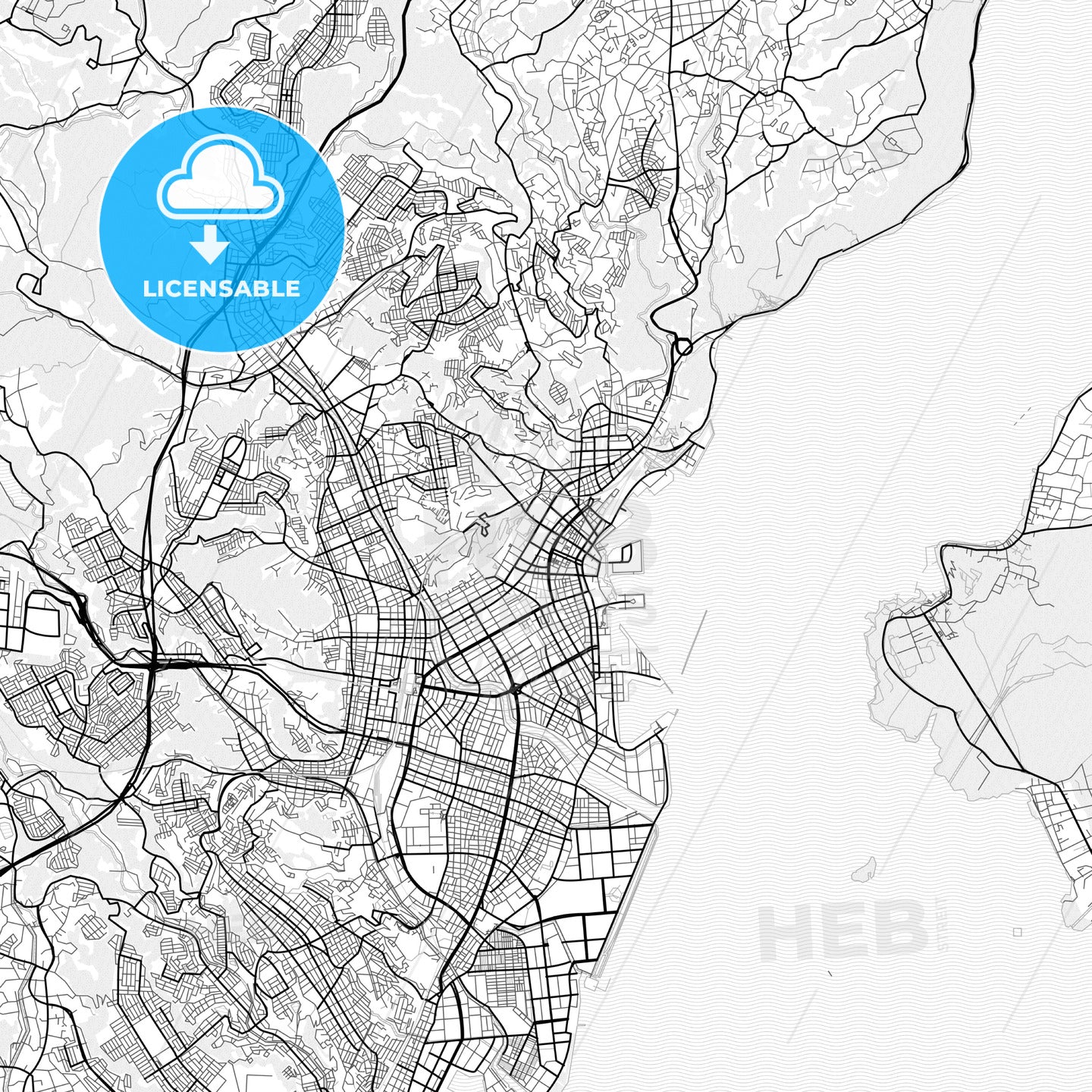 Vector PDF map of Kagoshima, Japan