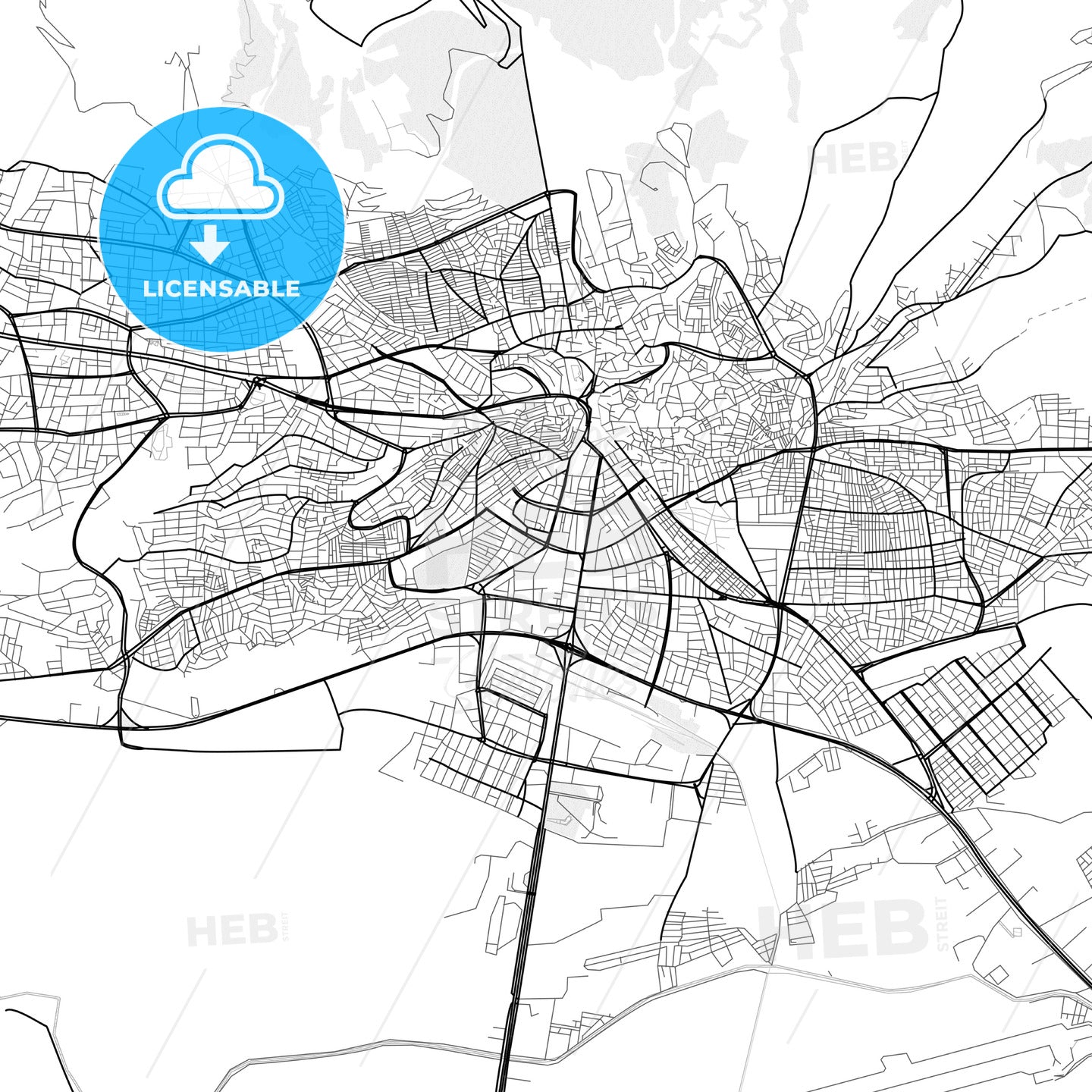 Vector PDF map of Kahramanmaraş, Turkey