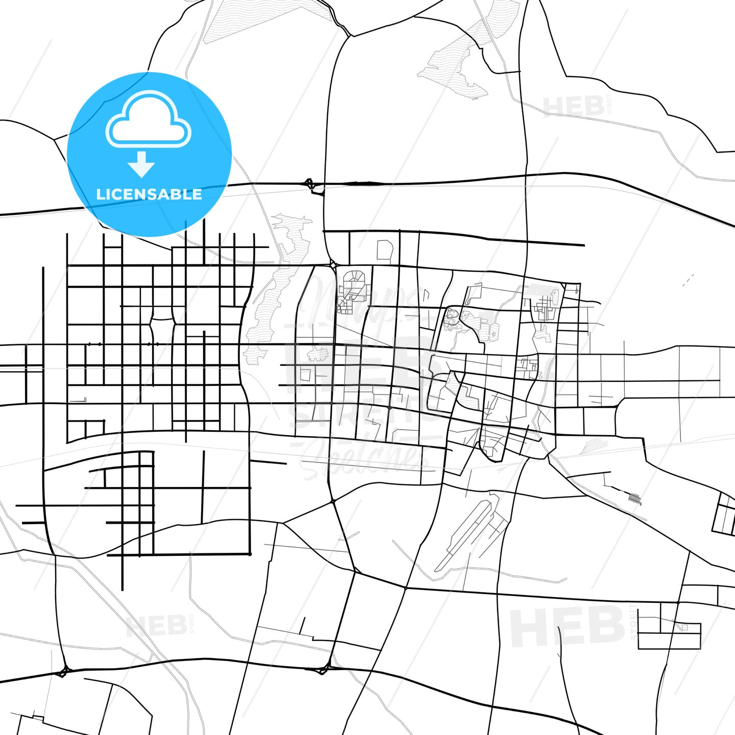 Vector PDF map of Kaifeng, China