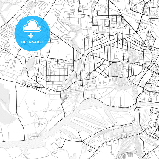 Vector PDF map of Kaliningrad, Russia