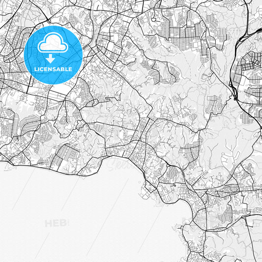 Vector PDF map of Kamakura, Japan