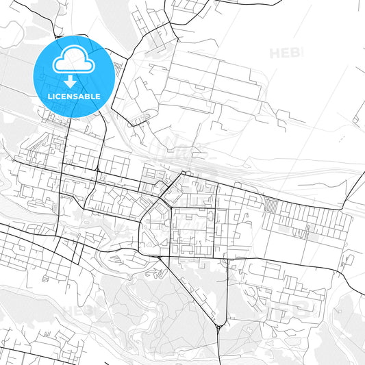 Vector PDF map of Kamensk-Uralsky, Russia