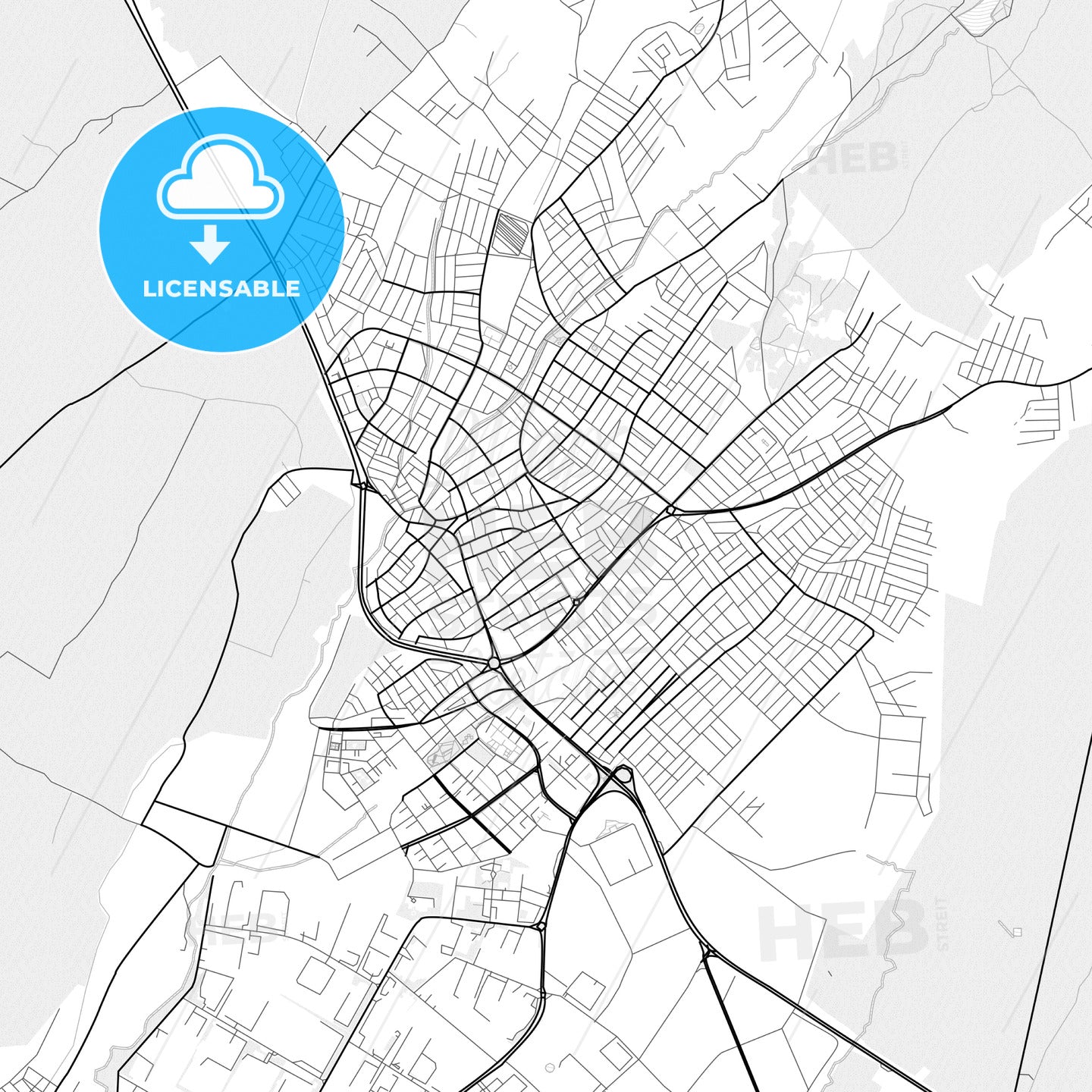 Vector PDF map of Kapaklı, Turkey