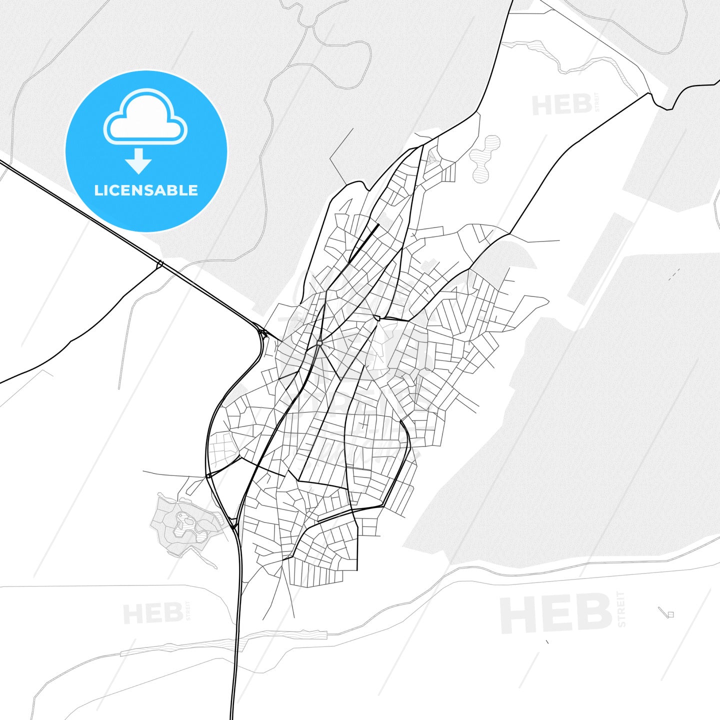 Vector PDF map of Karacabey, Turkey