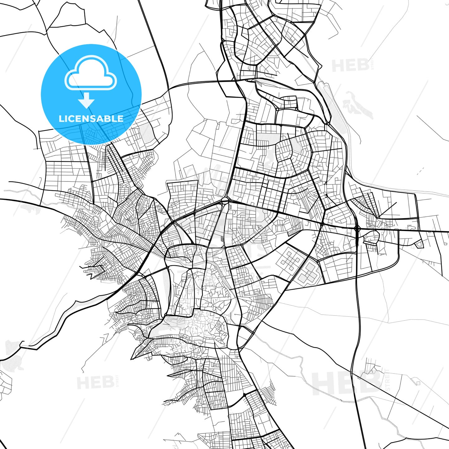 Vector PDF map of Karaköprü, Turkey