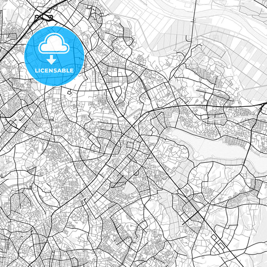 Vector PDF map of Kashiwa, Japan