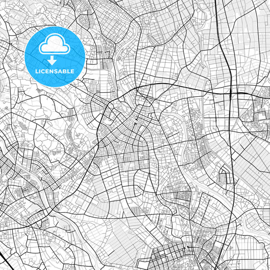 Vector PDF map of Kasukabe, Japan