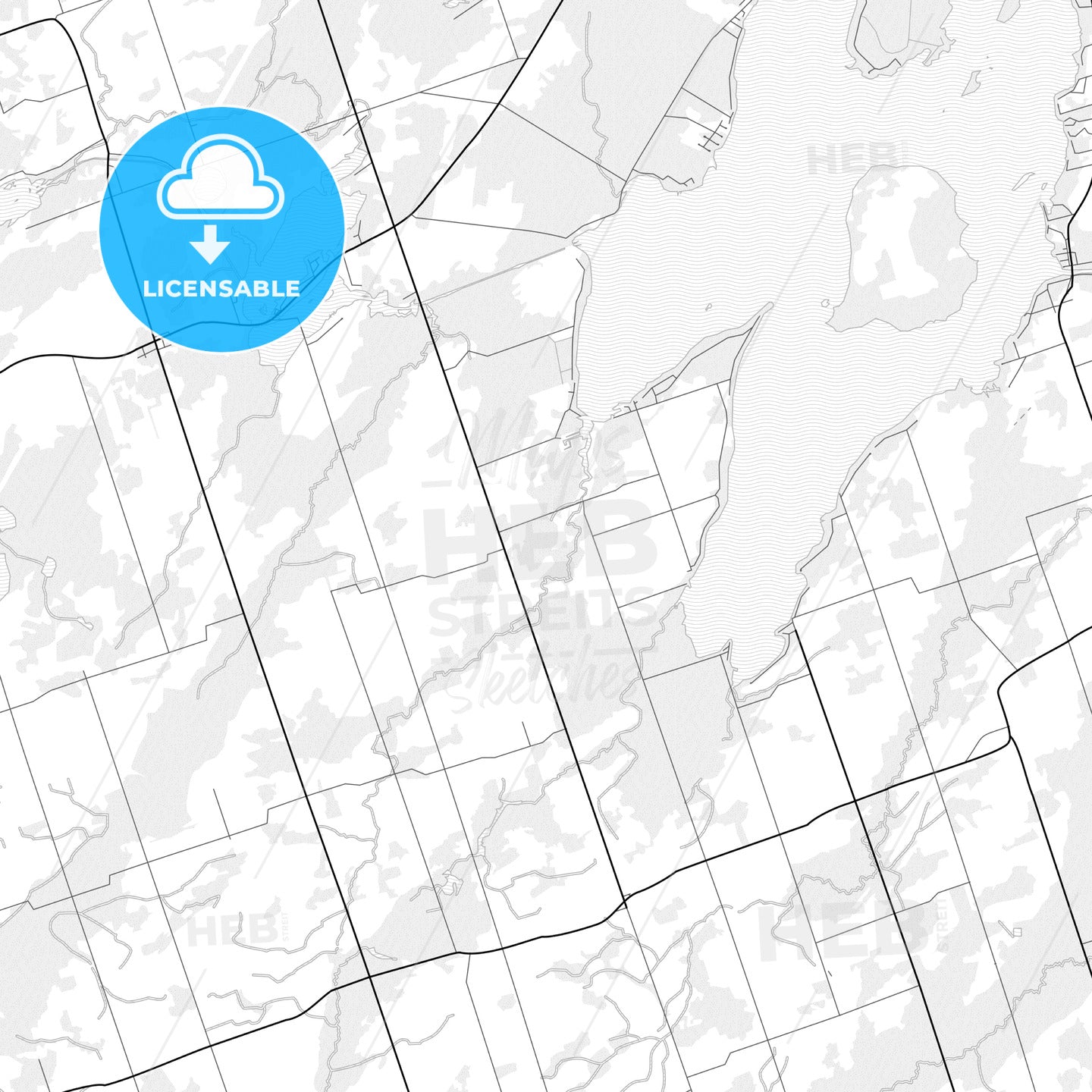 Vector PDF map of Kawartha Lakes, Canada