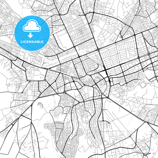 Vector PDF map of Kayseri, Turkey