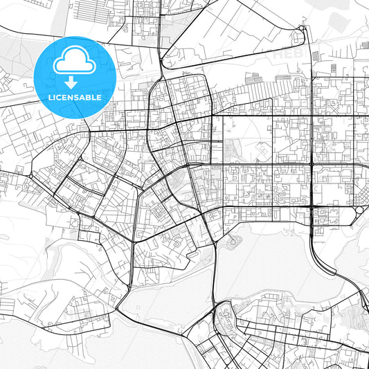 Vector PDF map of Kazan, Russia