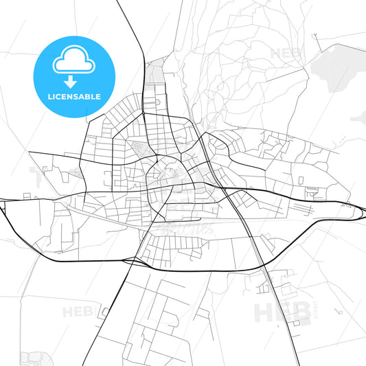 Vector PDF map of Kazanlak, Bulgaria