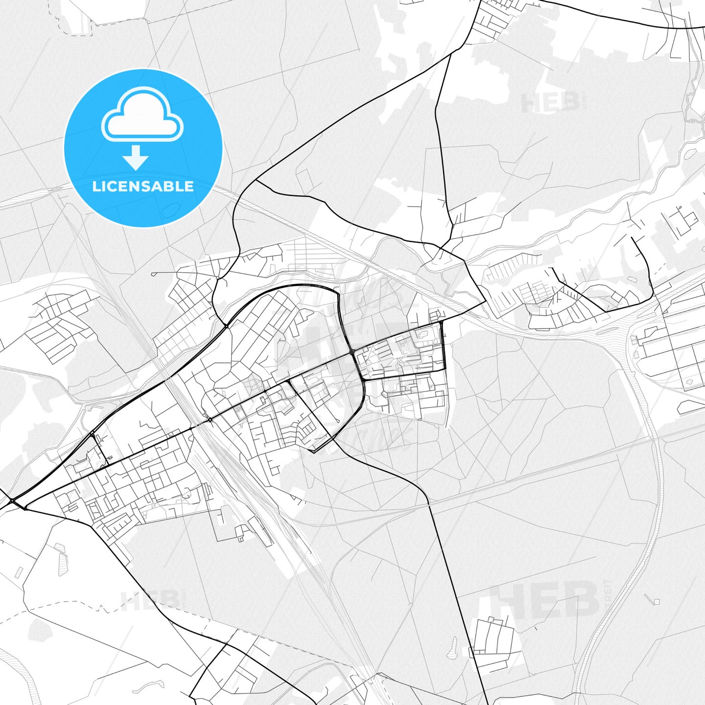 Vector PDF map of Kędzierzyn-Koźle, Poland