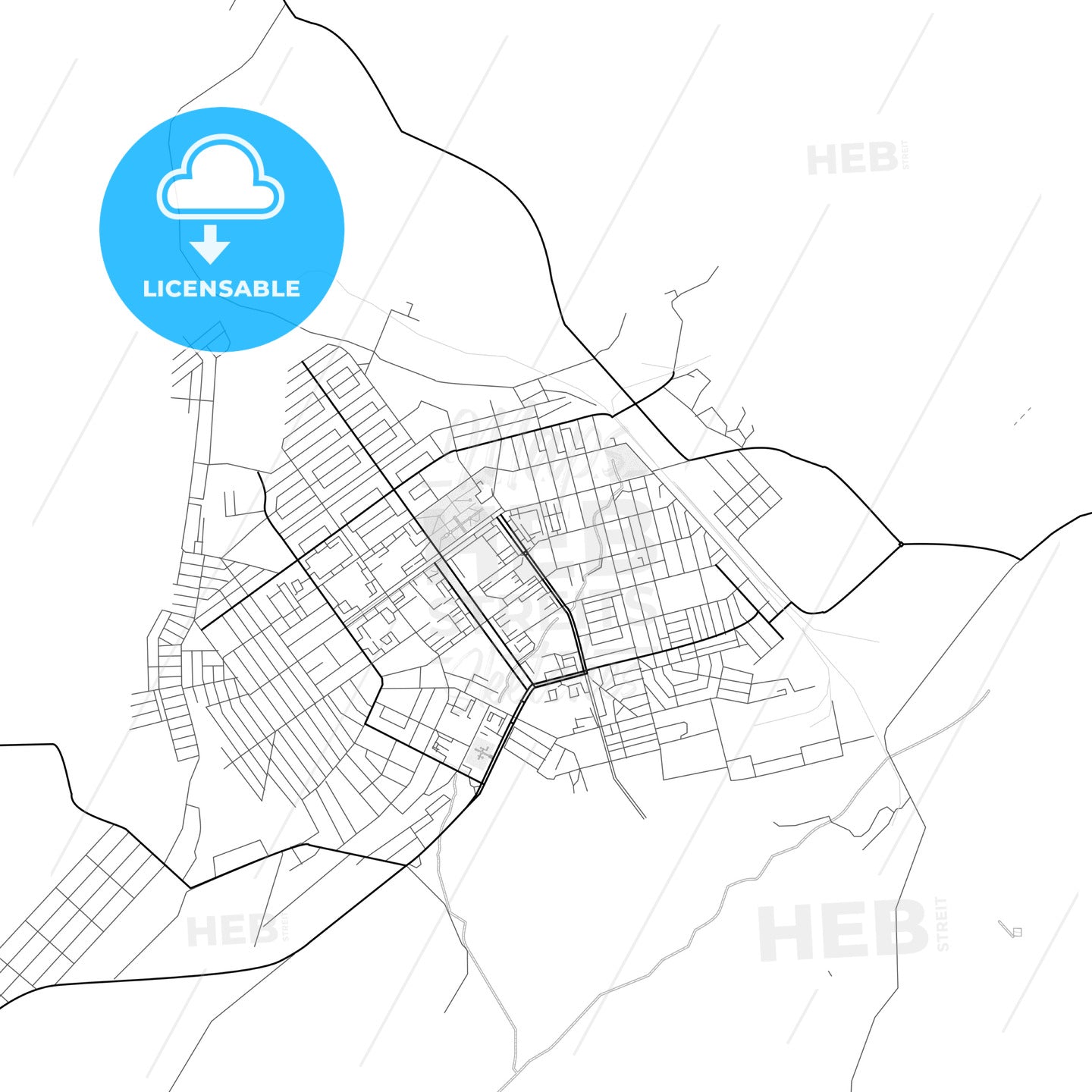 Vector PDF map of Kentau, Kazakhstan