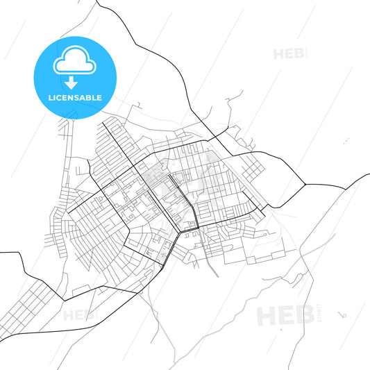 Vector PDF map of Kentau, Kazakhstan