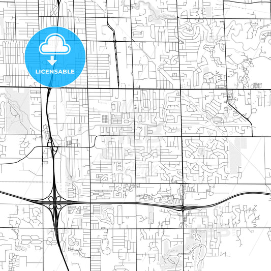 Vector PDF map of Kentwood, Michigan, United States