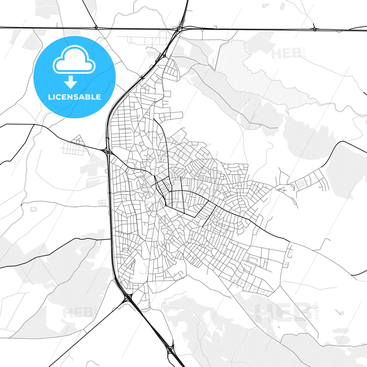 Vector PDF map of Keşan, Turkey