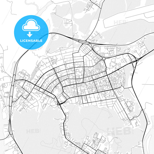 Vector PDF map of Khanty-Mansiysk, Russia