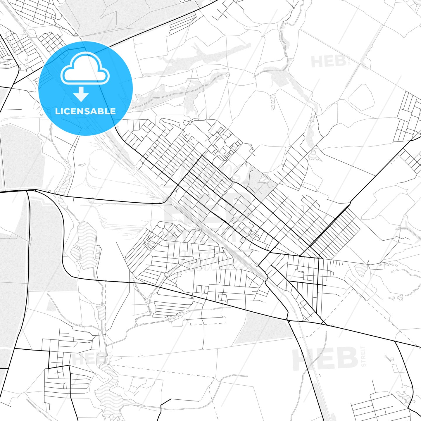 Vector PDF map of Khartsyzk, Ukraine