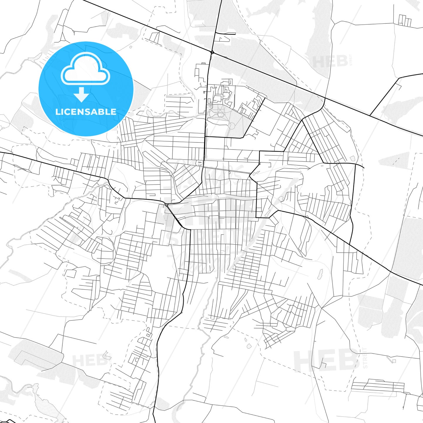 Vector PDF map of Khrustalnyi, Ukraine