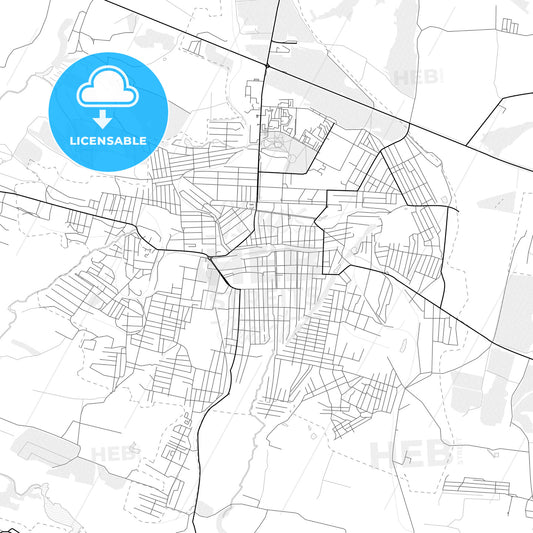 Vector PDF map of Khrustalnyi, Ukraine