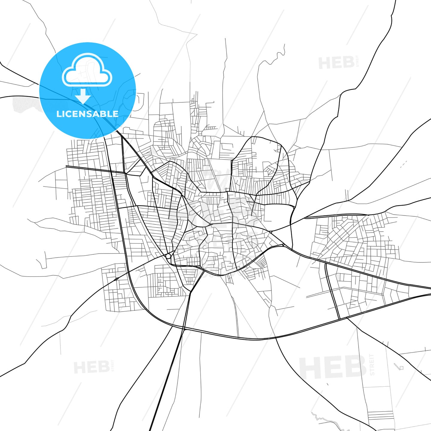 Vector PDF map of Kilis, Turkey