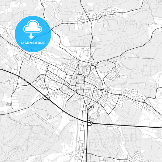 Vector PDF map of Kirchheim unter Teck, Germany