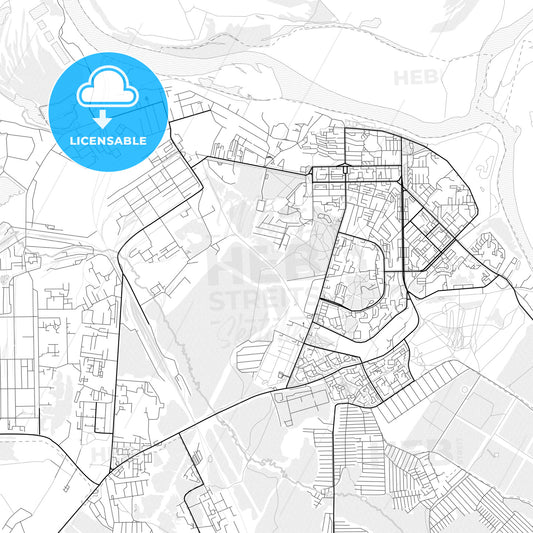 Vector PDF map of Kirovo-Chepetsk, Russia