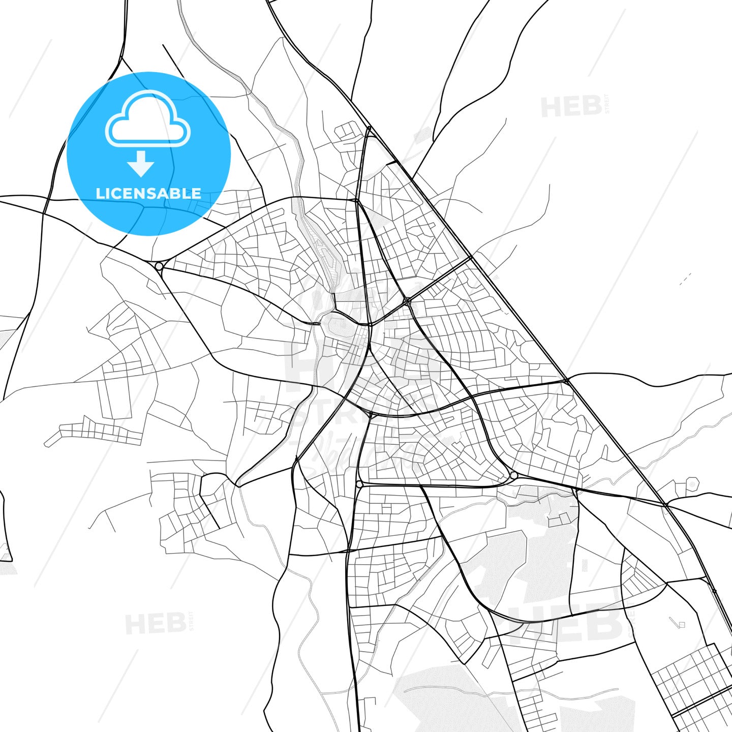 Vector PDF map of Kırşehir, Turkey