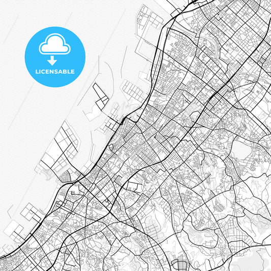 Vector PDF map of Kishiwada, Japan