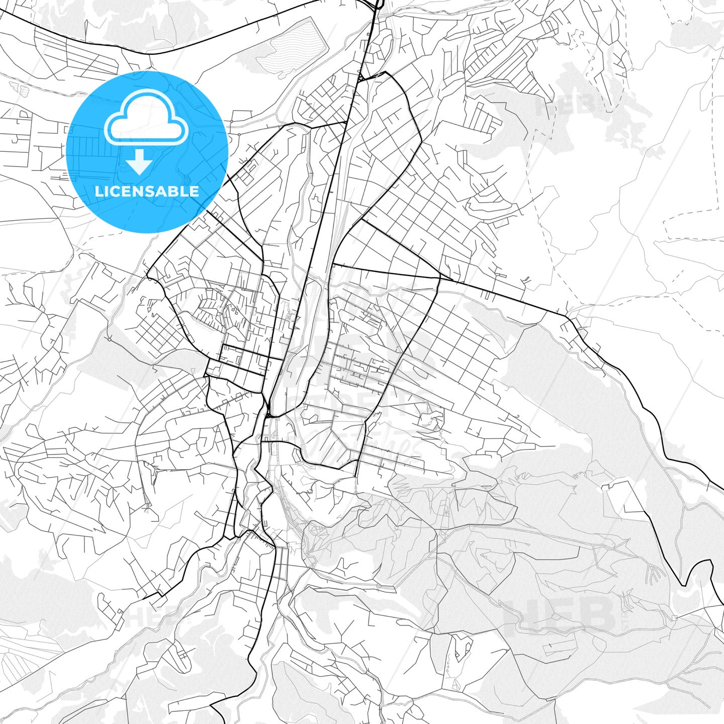 Vector PDF map of Kislovodsk, Russia