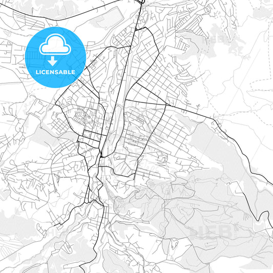 Vector PDF map of Kislovodsk, Russia