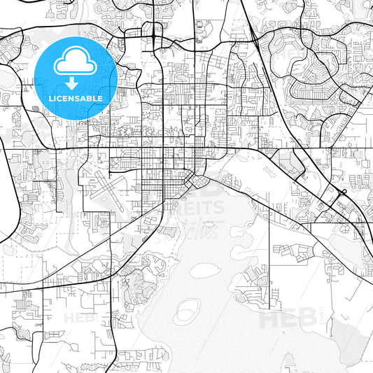 Vector PDF map of Kissimmee, Florida, United States