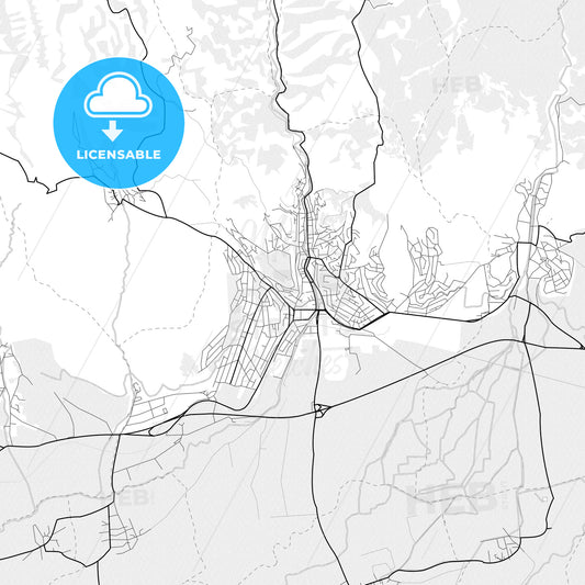 Vector PDF map of Kočani, North Macedonia