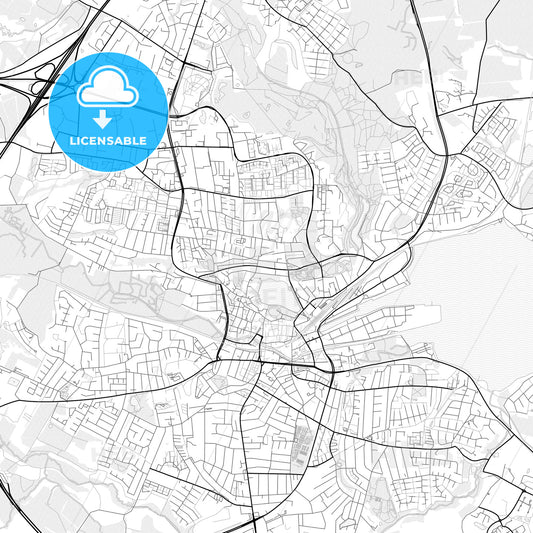 Vector PDF map of Kolding, Denmark