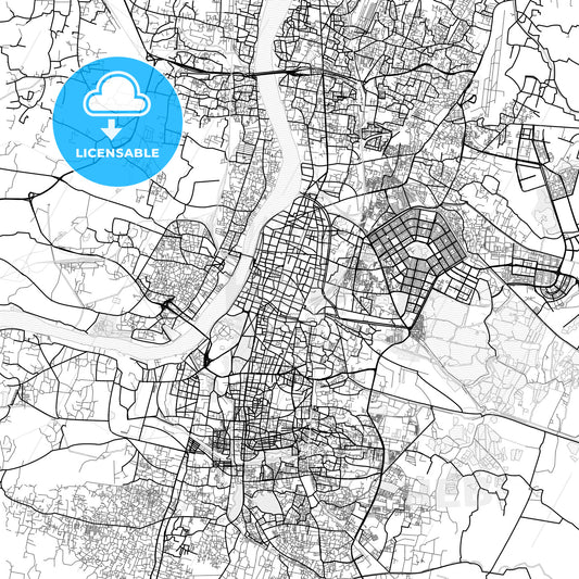 Vector PDF map of Kolkata, India